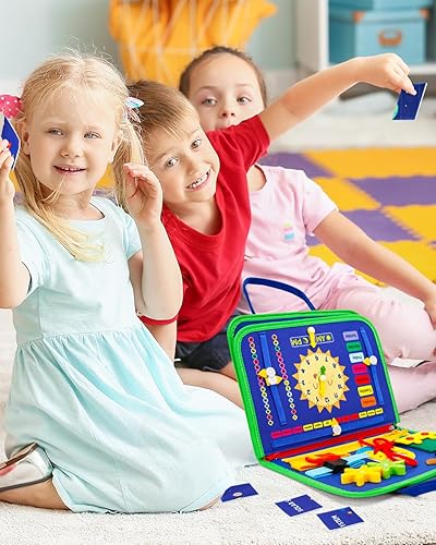 Miniatura 6 de Montessori - Juguete de tablero ocupado para niños de 2 a 4 años, regalo de cumpleaños perfecto para niños para aprender habilidades motoras finas,