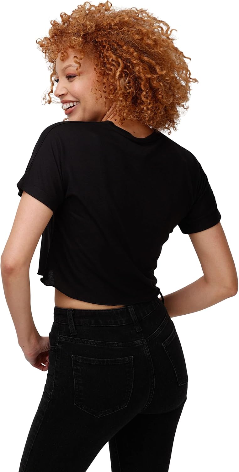 FOCO NFL Womens NFL Team Logo Ladies Fashion Distressed Wordmark Petite Size Crop Top Shirt - Image 2