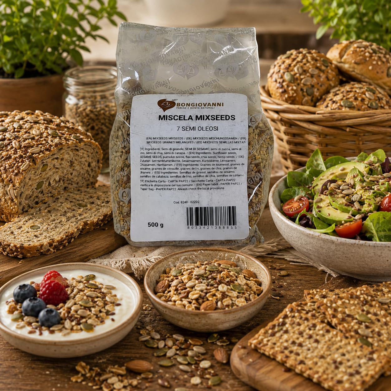 Bongiovanni Bontà Naturali MixSeeds Mezcla de 7 Semillas Oleaginosas, 500 g