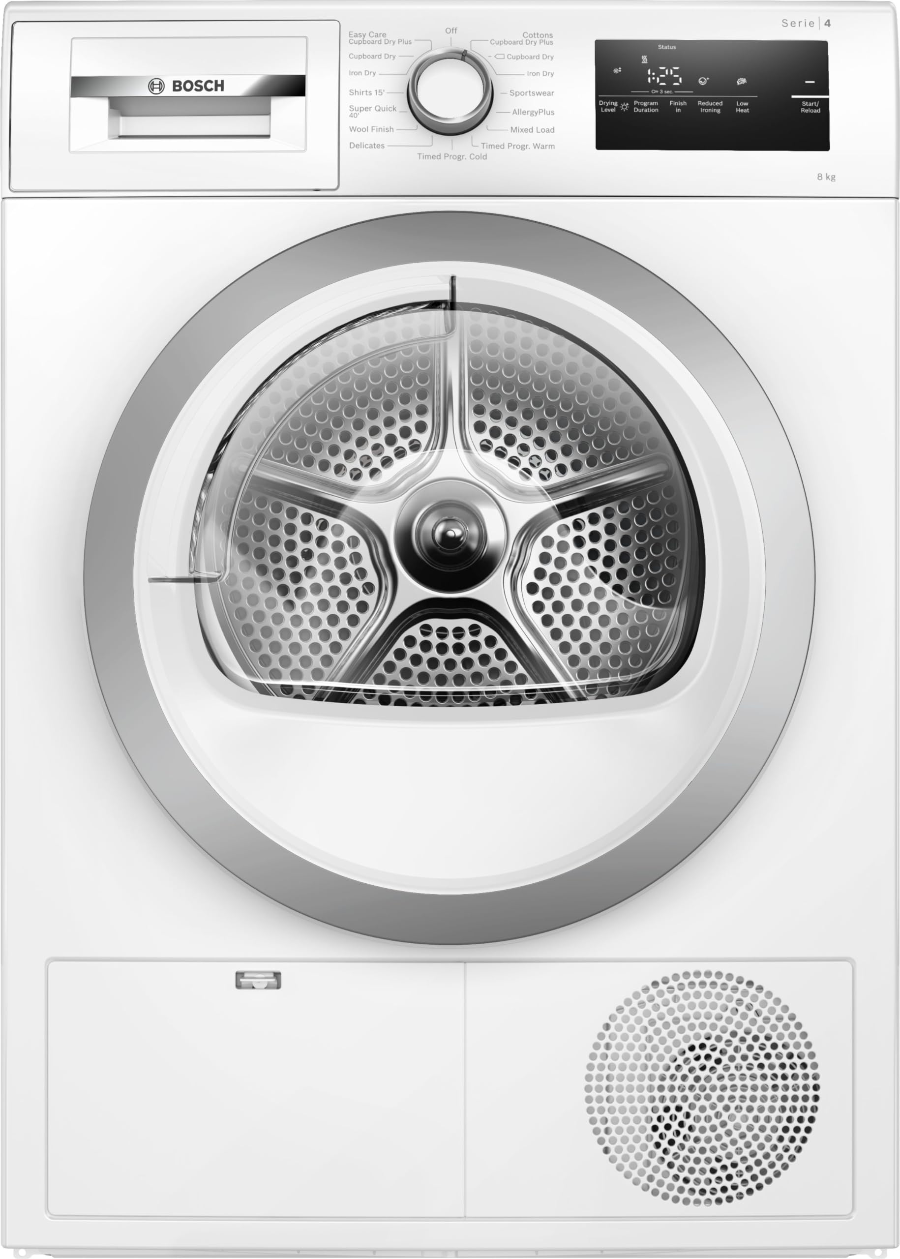 Bosch Bosch WTN83203GB Condenser Tumble Dryer, 8kg Capacity, B Energy Rating with AutoDry, Series 4, White, Freestanding