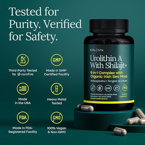 Miniatura 7 de Urolithin-A Complex w Shilajit, Organic Sea Moss, Ashwagandha & Tongkat Ali, Natural Energy, Libido, Hormone Balance, and Focus for Men & Women