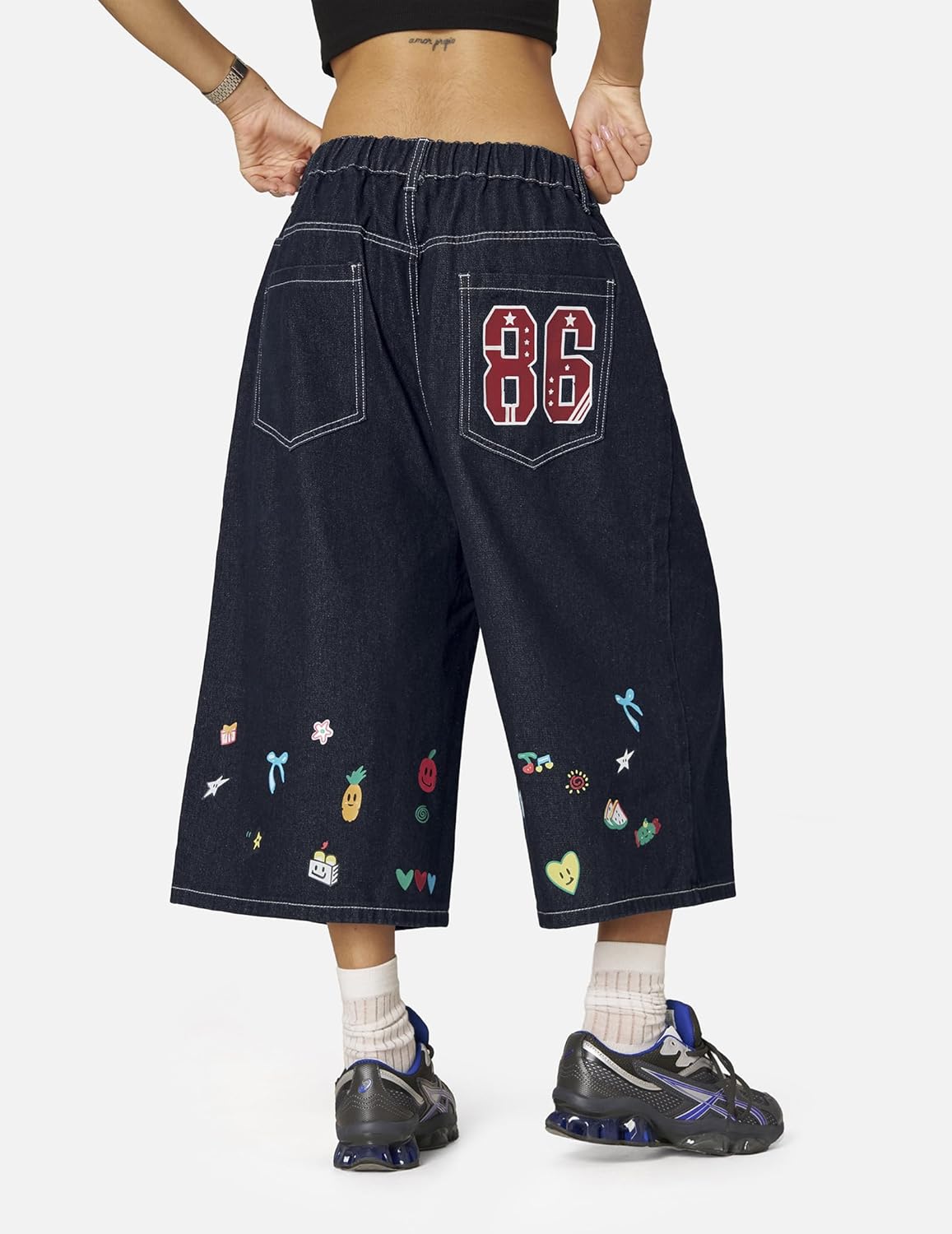 Aelfric Eden Baggy Jorts Loose Fit Long Denim Shorts Men Women Summer Casual Graphic Straight Leg Streetwear Short Jean - Image 3