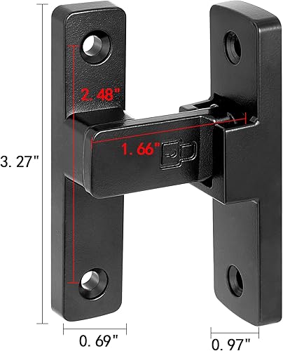 Miniatura 2 de Paquete de 2 cerraduras negras para puerta de granero de 90 grados, cierre de aleación de zinc de alta calidad, pestillos de puerta abatible, para