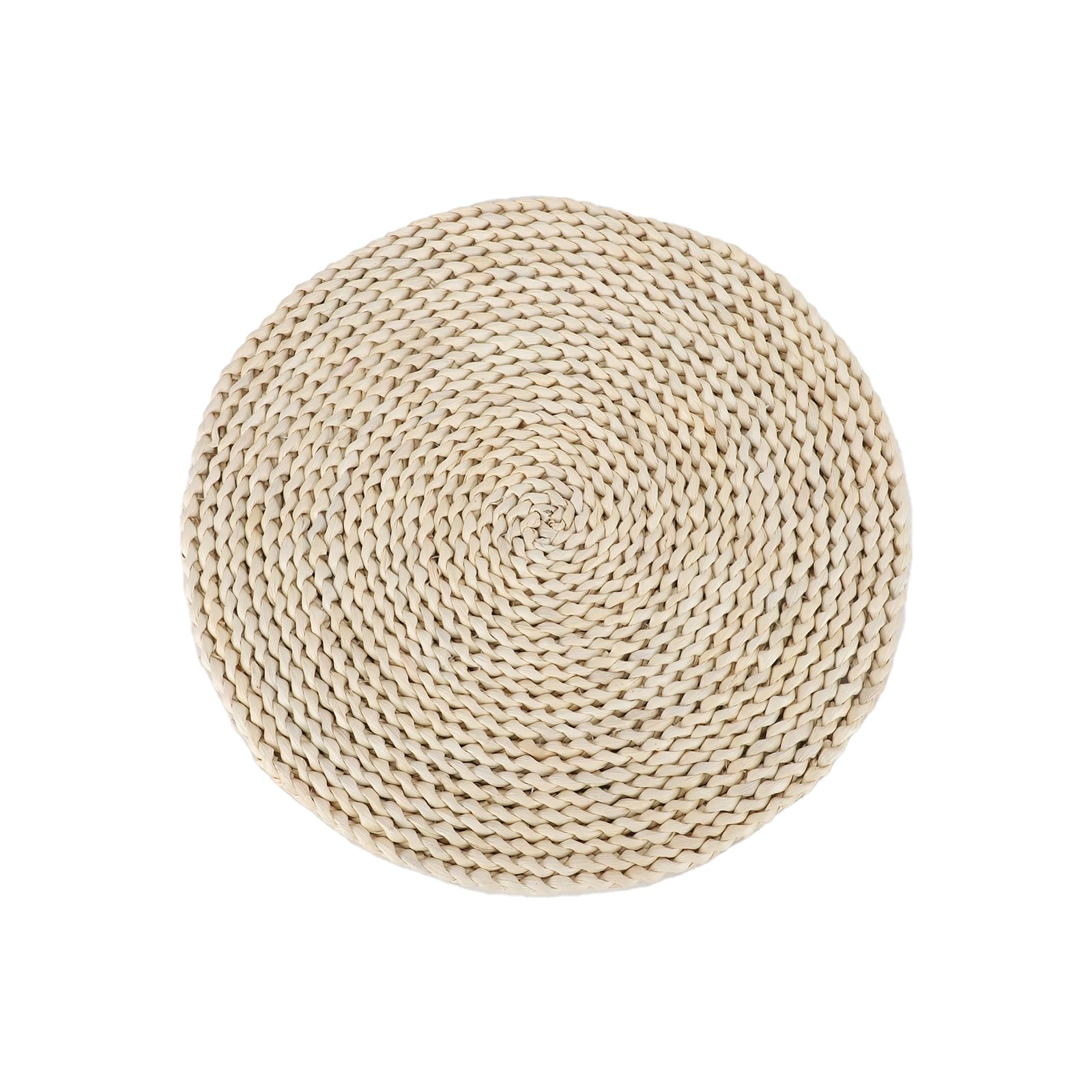 YRMT - Juego de 6 manteles individuales redondos tejidos de jacinto de agua, manteles individuales de paja trenzada para mesa de comedor, natural, 13.8 pulgadas