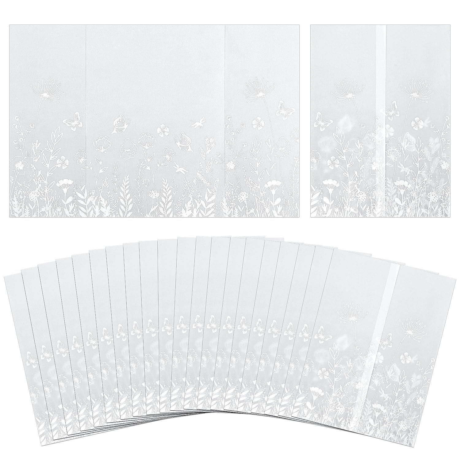 50uds Sobres de Vitela Predoblados para Invitaciones de 12,9x18cm, Papel de Vitela Floral Fundas de Invitación Translúcidas para Bodas Baby Showers Cumpleaños Tarjetas de Felicitación