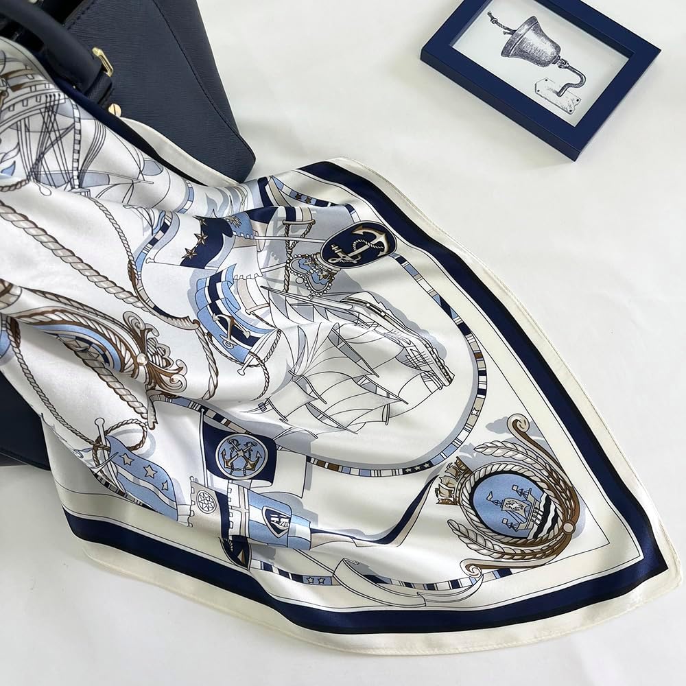 FONYVE 100% Mulberry Silk Scarf for Hair - 27" Square Head Scarf for Women - Lightweight Neck Scarf with Gift Packed - Image 5