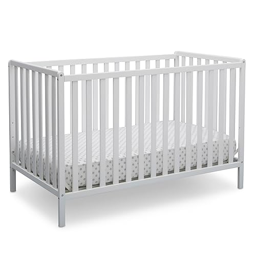 Delta Children Heartland 4-in-1 Convertible Crib - Greenguard Gold Certified, Bianca White