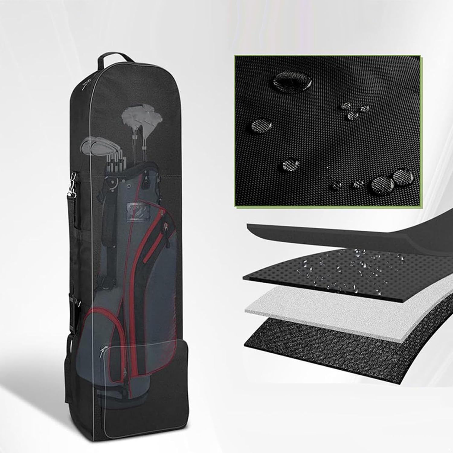 Jugaoge Light Collapsible Nylon Golf Flight Luggage Single Layer Rolling Stick Bag Convenient Plane Transit Storage