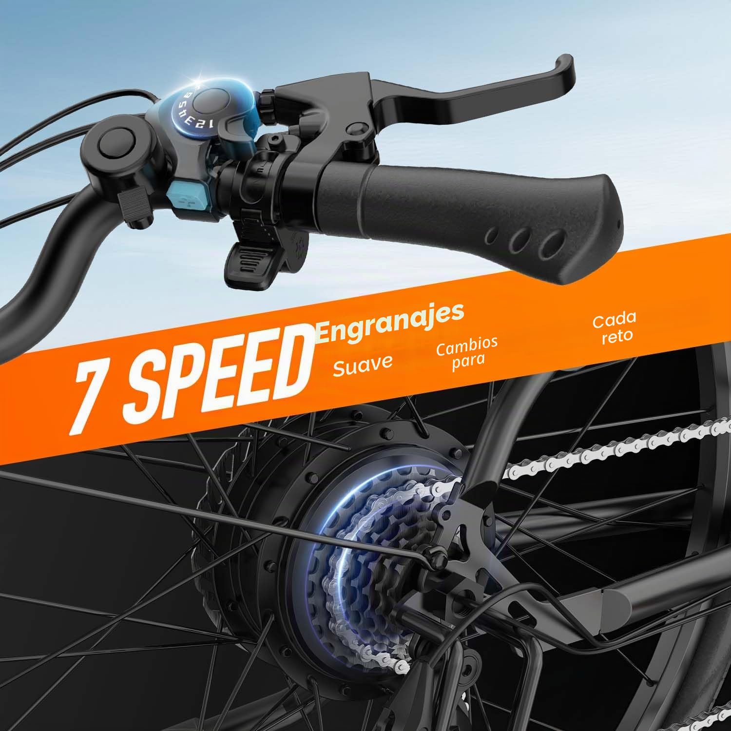 URLIFE Bicicleta eléctrica 26", Bike con pedaleo asistido batería, 7 velocidades Bici eléctricas de Montaña con Motor de 250W de Alta Velocidad
