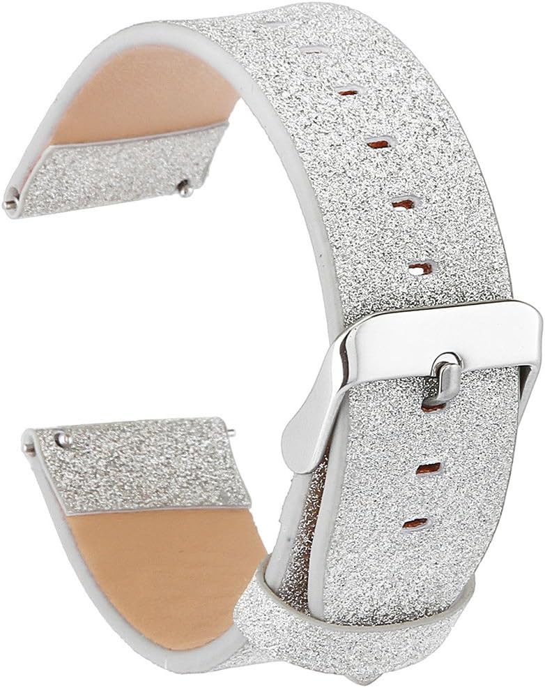 22mm Bands Designed for Samsung Galaxy Gear S3, HotGlows Bling Shiny Glitter Leather Replacement Watch Band Strap Bracelet Compatible for Samsung Gear S3 Frontier / S3 Classic Smart Watch