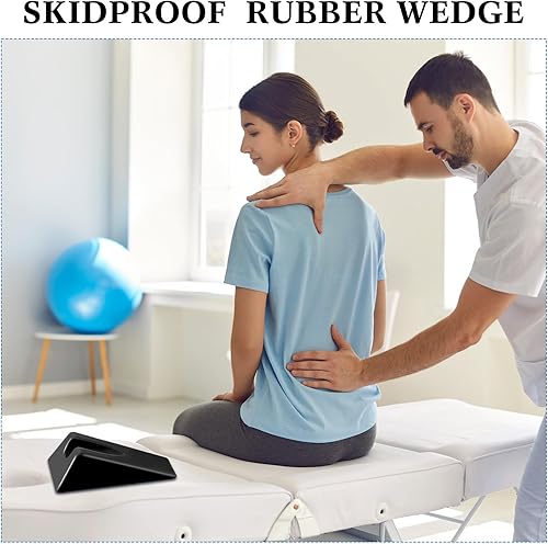 Miniatura 5 de Suzile Cuña de movilización de 7.9 x 4.1 x 2 pulgadas, terapia triangular, antideslizante, almohada de cuña de silicona, soporte resistente para