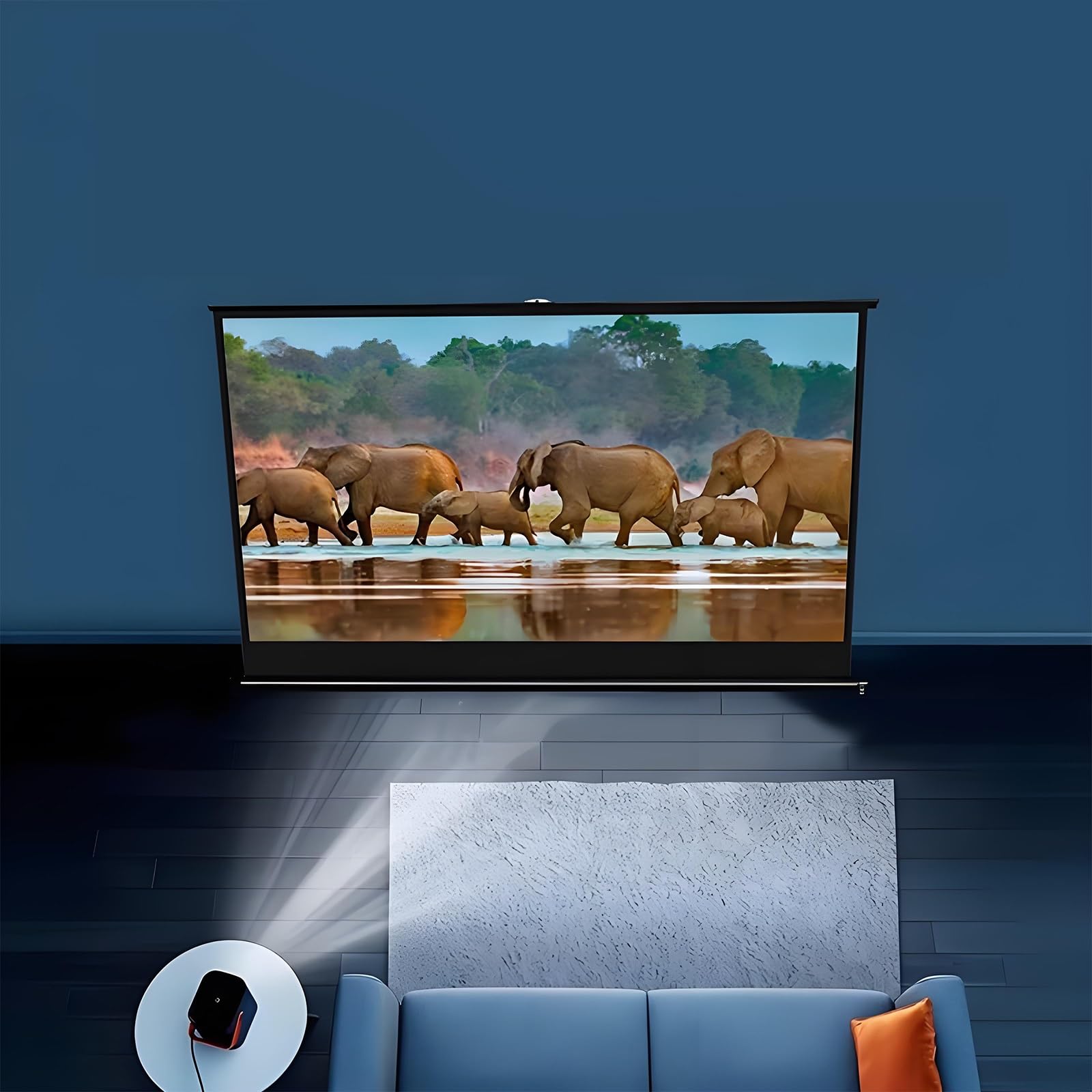 Schermo retrattile per proiettore 4K HD, in tela, portatile, da scrivania o da parete, facile da riporre in casa, teatro e ufficio