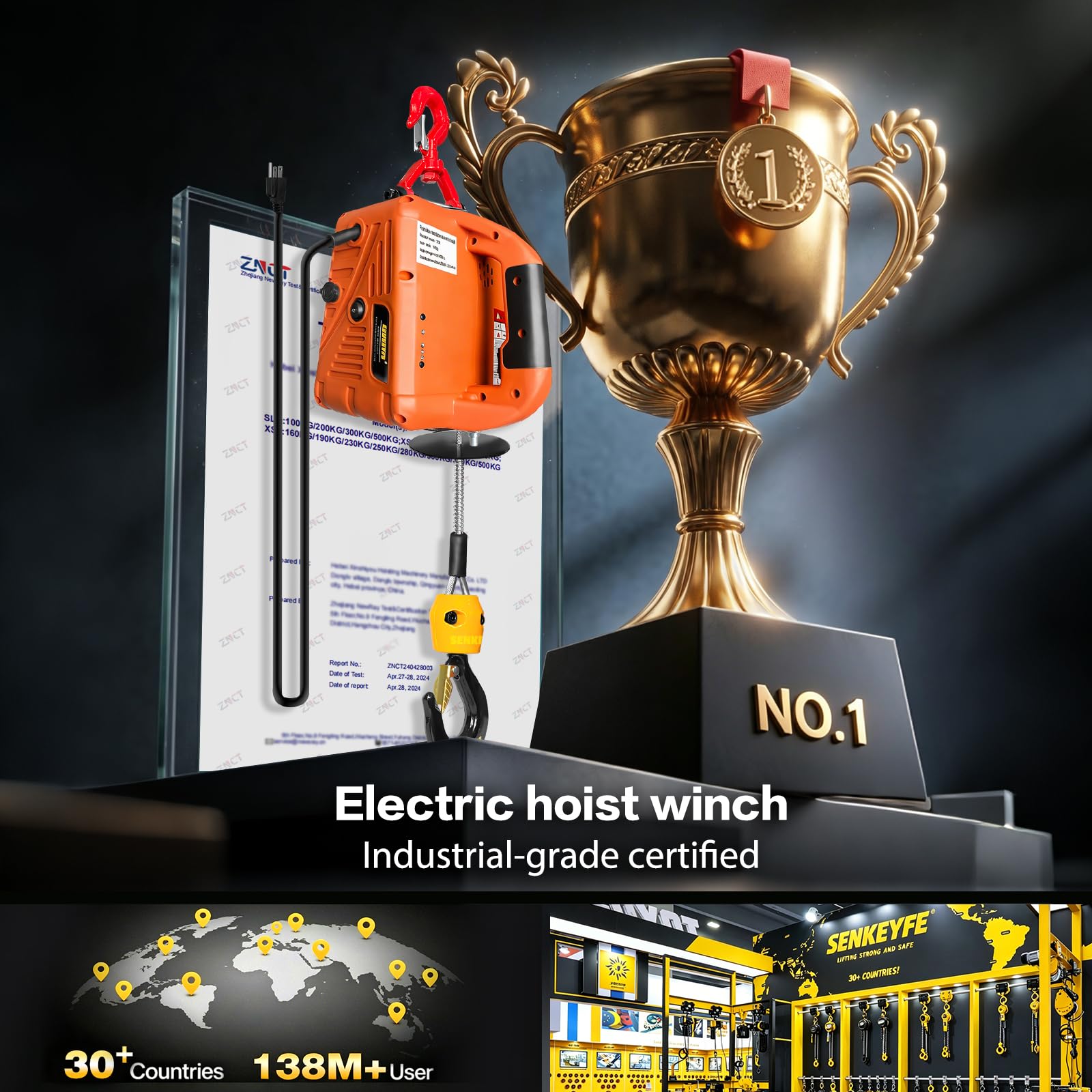 Power Electric Hoist Winch - 1500LBS Lifting -7 Power Electric Hoist Winch - 1500LBS Lifting -7