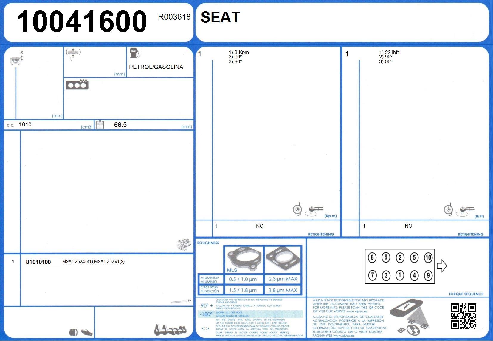 Ajusa 50008300 Juego completo de juntas, motor