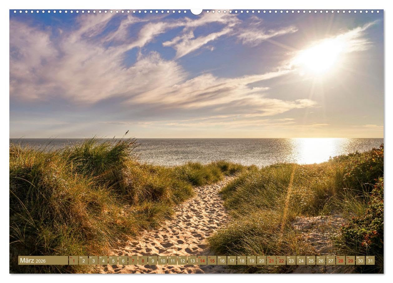 Sylt im Abendlicht (Wandkalender 2026 DIN A2 quer), CALVENDO Monatskalender: Zauberhafte Momente am Meer