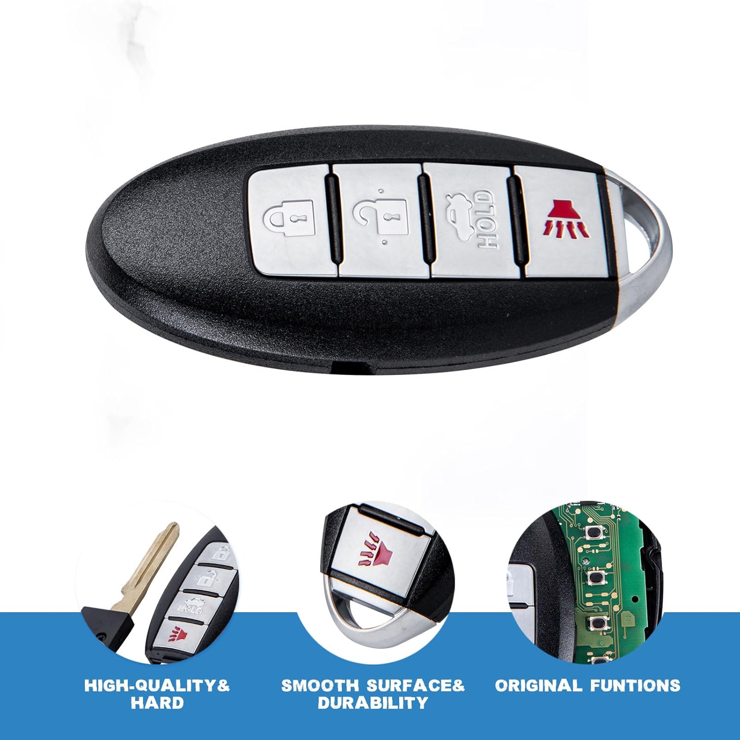 Key Fob Replacement Compatible for 2013 2014 2015 Nissan Sentra Smart Key Car Keyless Entry Remote Control Remote Start CWTWB1U815 4 Button (Pair)