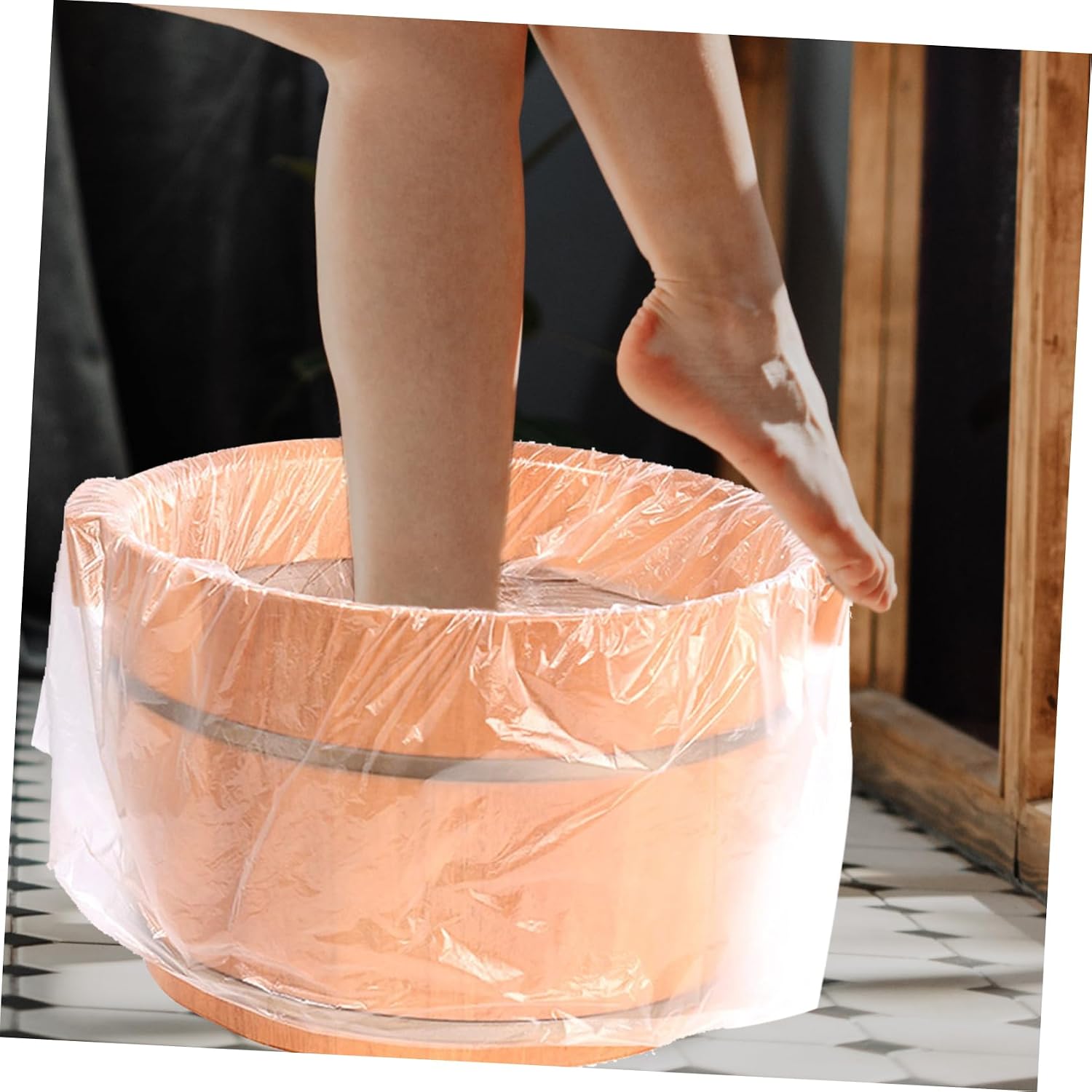BESTonZON 100pcs Disposable Bath Liners for Foot Soaking Thick Durable Bags for Home Salon Spa Use Simple Structure No Installation Needed for Foot Baths