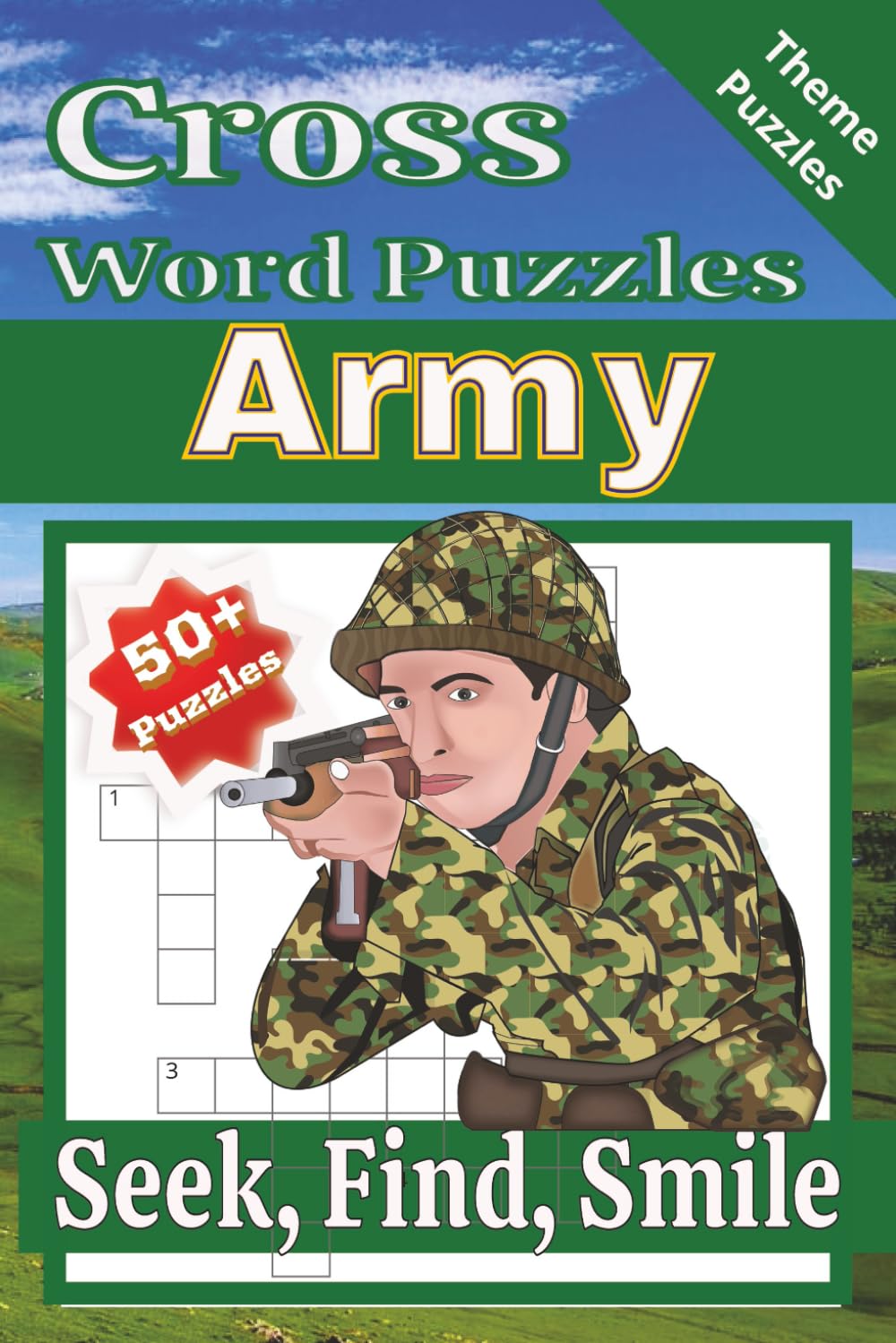 Army Word Search Puzzles: Word Search with Easy to Read Print about soldiers, BSF, military and more | 6x9 inches 110 Pages| 50+ puzzles... Gifts for army lovers Vacation Holidays and Free Times