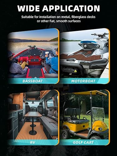 Miniatura 7 de FOCEAN Suelo de lancha de espuma EVA, cubierta de lancha, teca sintética, suelo marino, tapete para lancha, lancha, caravana, yate, kayak, tabla de