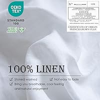 Vista 2 de Simple&Opulence Juego de funda de edredón 100% lino, 2 piezas, estilo básico, de lino lavado francés, color sólido, suave, transpirable, con cierre