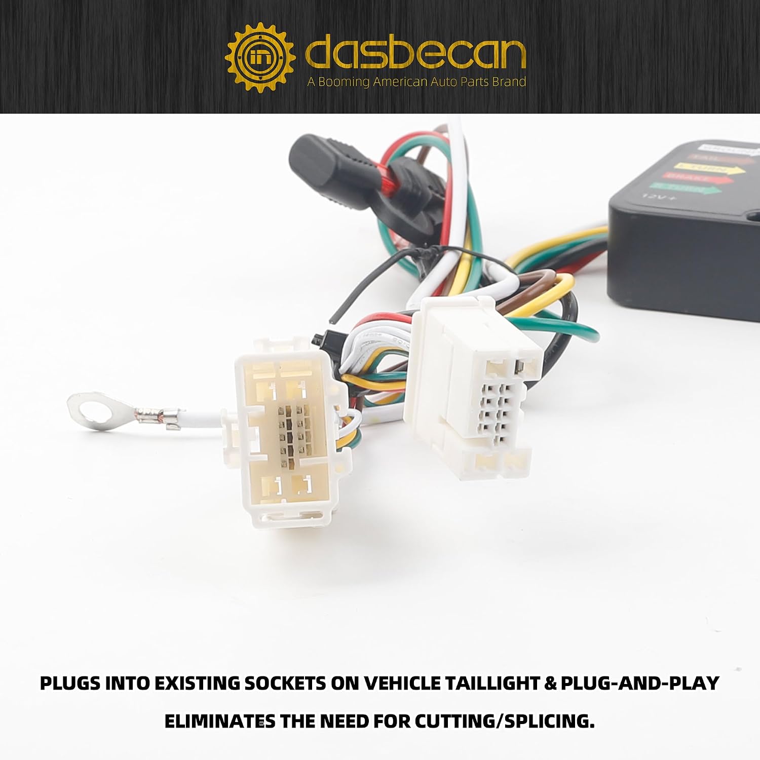 Dasbecan 56158 4-Pin Trailer Wiring Harness Compatible with Honda CRV CR-V 2012 2013 2014 2015 2016 Towing Hitch Wire Harness Kit