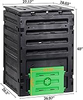Vista 7 de F2C Contenedor de Compost Exterior Compostador Material Libre de BPA - 120 Galones (450L) Contenedor de Compost Grande Caja de Compost Exterior