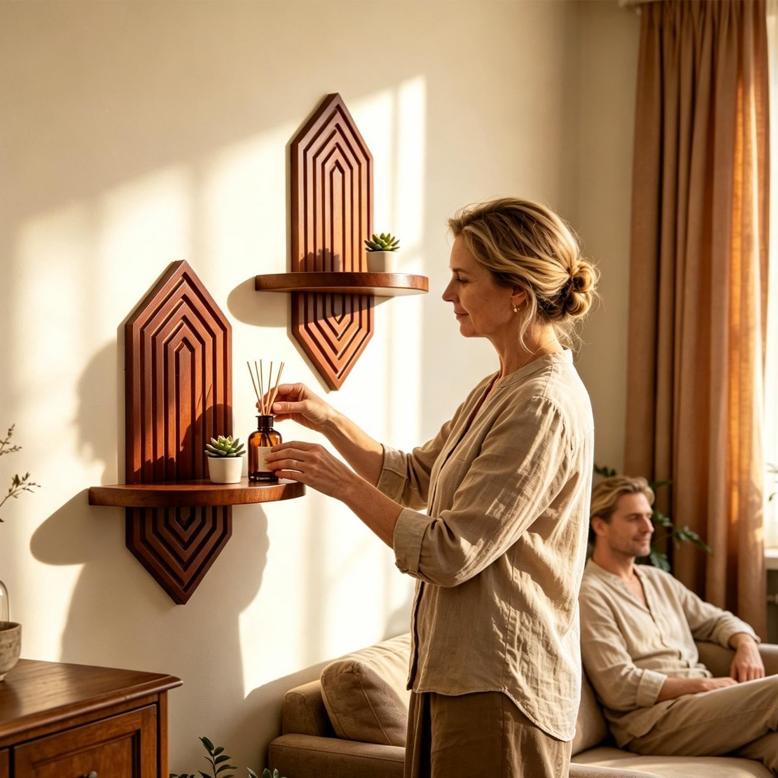 Pflanzenhalter zur Wandmontage, Boho, ohne Bohren, 2 Stück