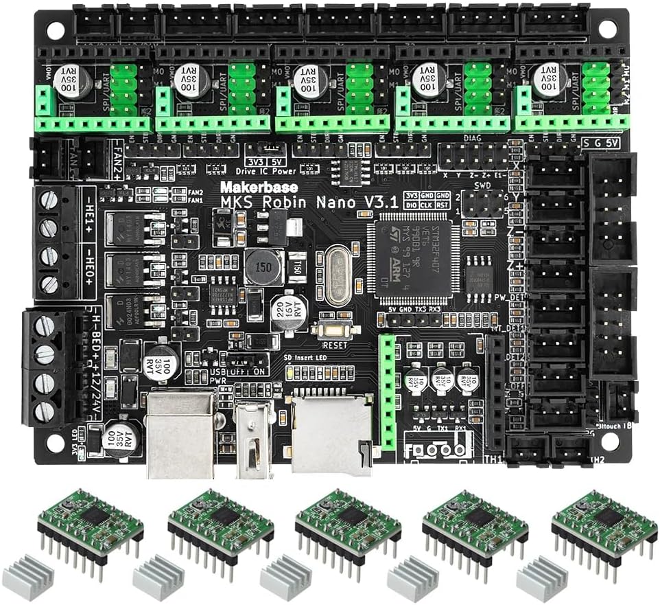 Makerbase Mks Robin Nano V3.1 Eagle 32bit Control Panel TMC2209 Motor Drive WiFi 3D Touch Screen 3D Printer Parts Motherboard (with A4988)