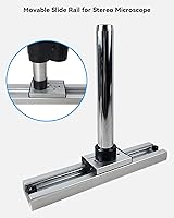 Vista 4 de Base de riel deslizante para microscopio estéreo, riel deslizante móvil para soporte de microscopio, base universal de escritorio para soporte