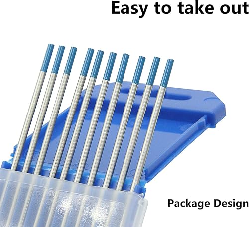 Miniatura 7 de Welding Knight Electrodos de tungsteno TIG Welding WL20 2% azul lantanado, paquete de 10 unidades (116 pulgadas)