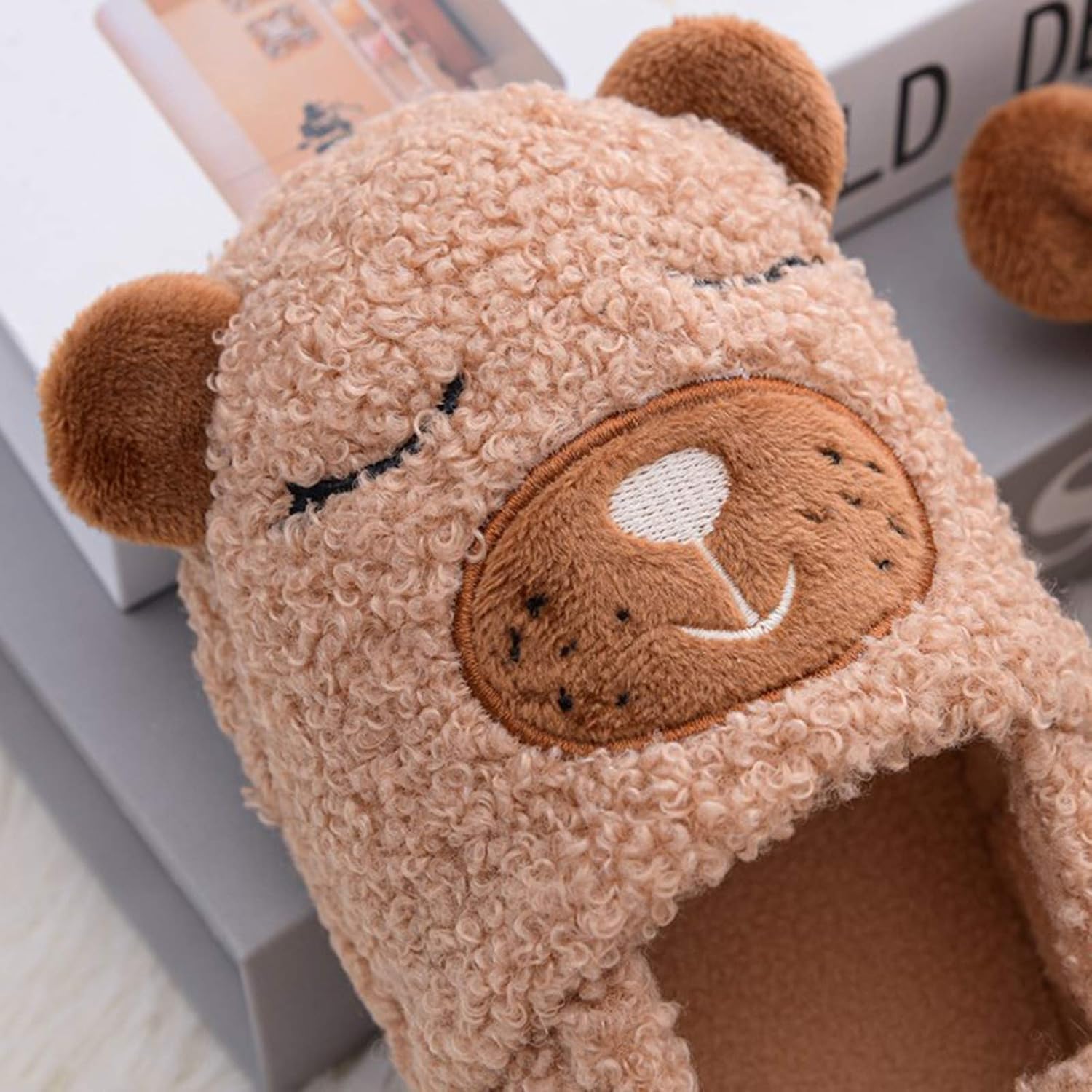 Children Girls Infant Soft-Soled Shoes Toddler Cartoon Slippers Baby Boys Toddler Tennis Shoes Size (Brown, 3-3.5Years)