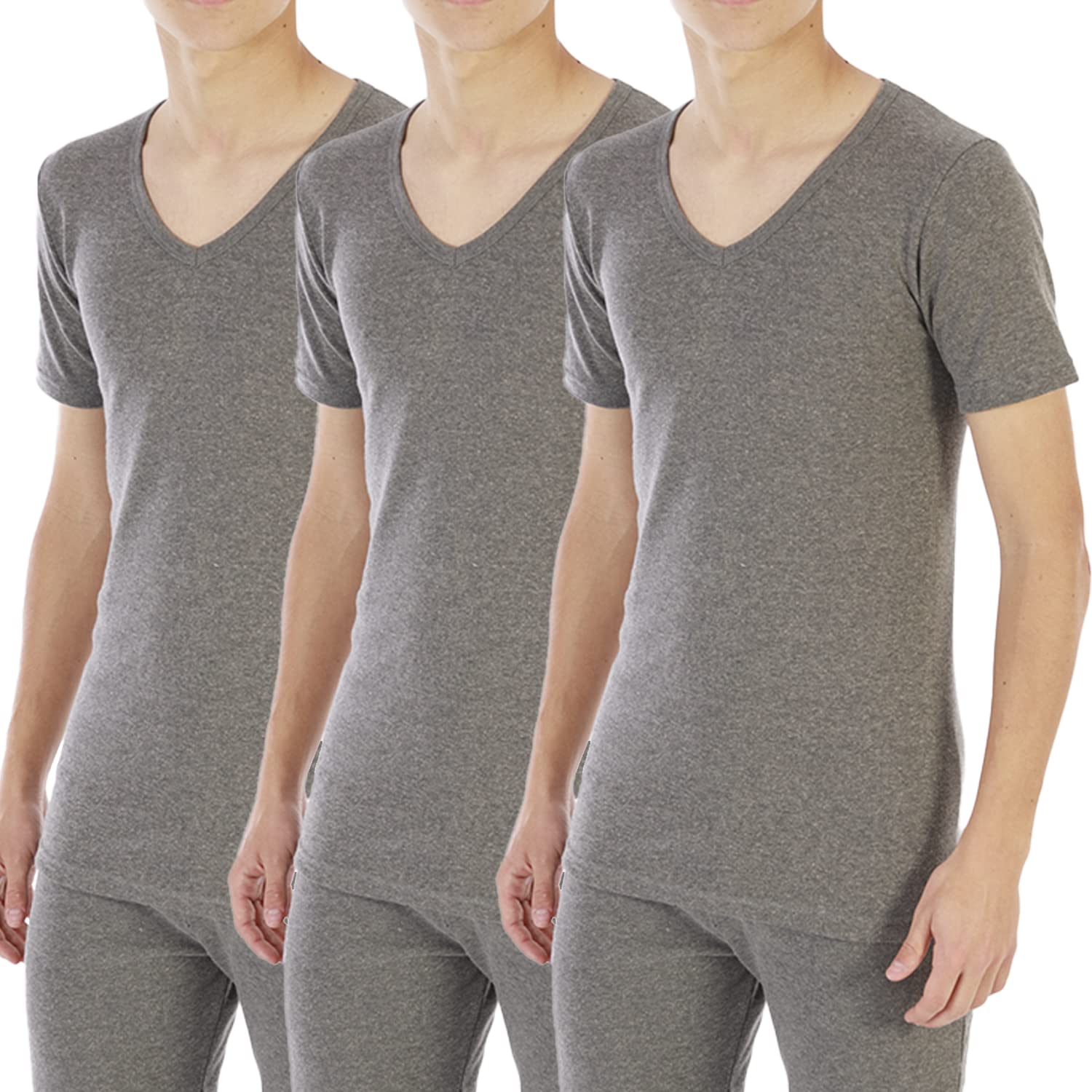 LACOTEX L C T Lacotex Camiseta Interior Termal de Hombre | Camiseta Manga Corta y Cuello Pico Térmica | Confort y Protección Térmica Interior | Pack Ahorro 3 y 6 Unidades | L100VG