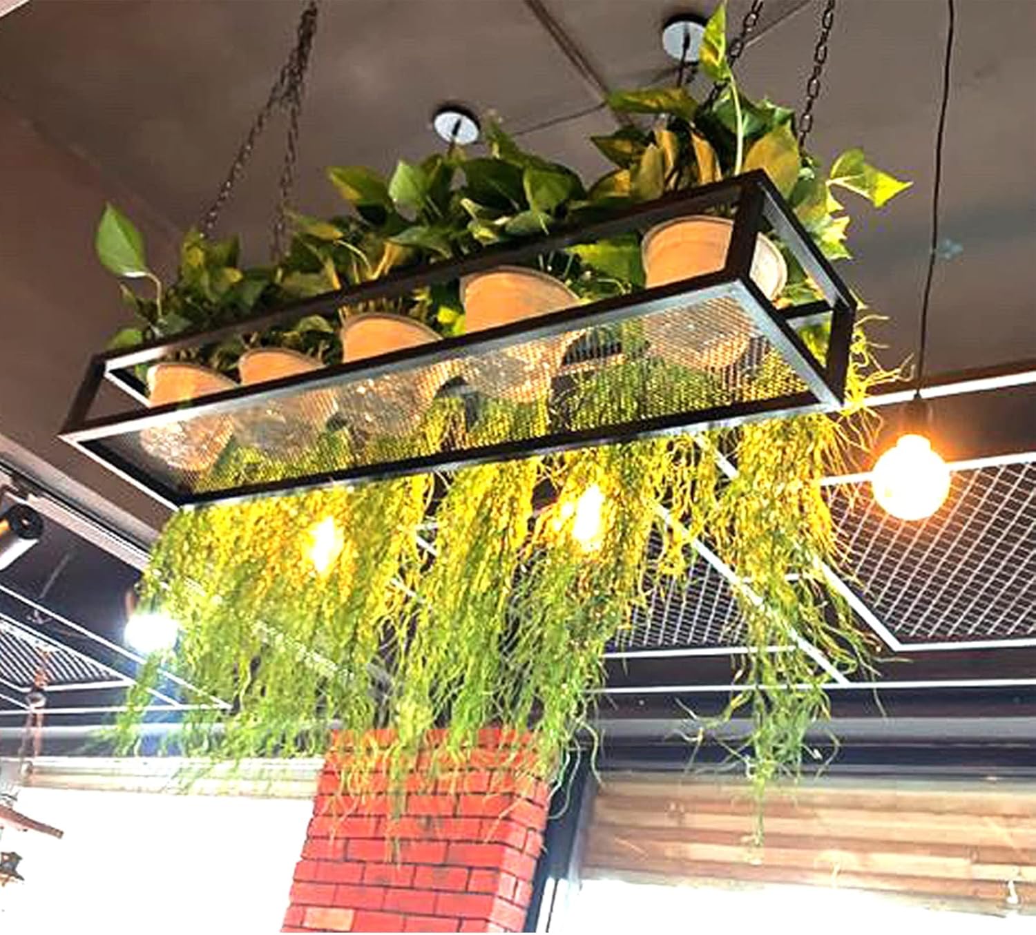 Adjustable Black Industrial Iron Ceiling Shelf for Plants Kitchen Storage Single Layer Bar Wine Rack 60 140 cm Perfect for Home Decor Size: 60 x 25 x 15 cm