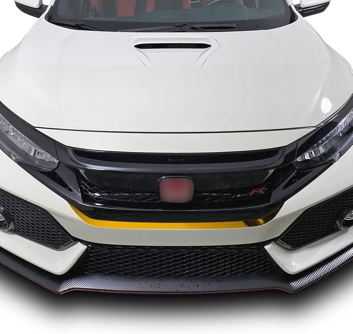 Gomu Hood Front Bumper Graphic Overlay Pre Cut Vinyl Decal Compatible with Honda Civic 2016-2021 - Chrome Pink