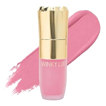 Winky Lux Cheeky Rose Liquid Blush Gel-Cream with Buildable Color, Lightweight Velvet Finish, Long-Lasting Cool Pink Shade, Lovely