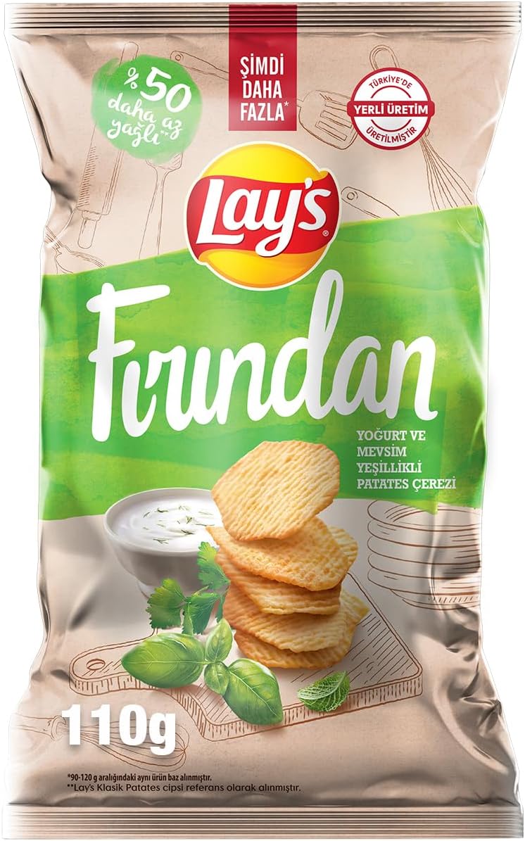 Lay’s Fırından Yoğurt ve Mevsim Yeşillikli Patates Çerezi Süper Boy 110 g - Görsel 1
