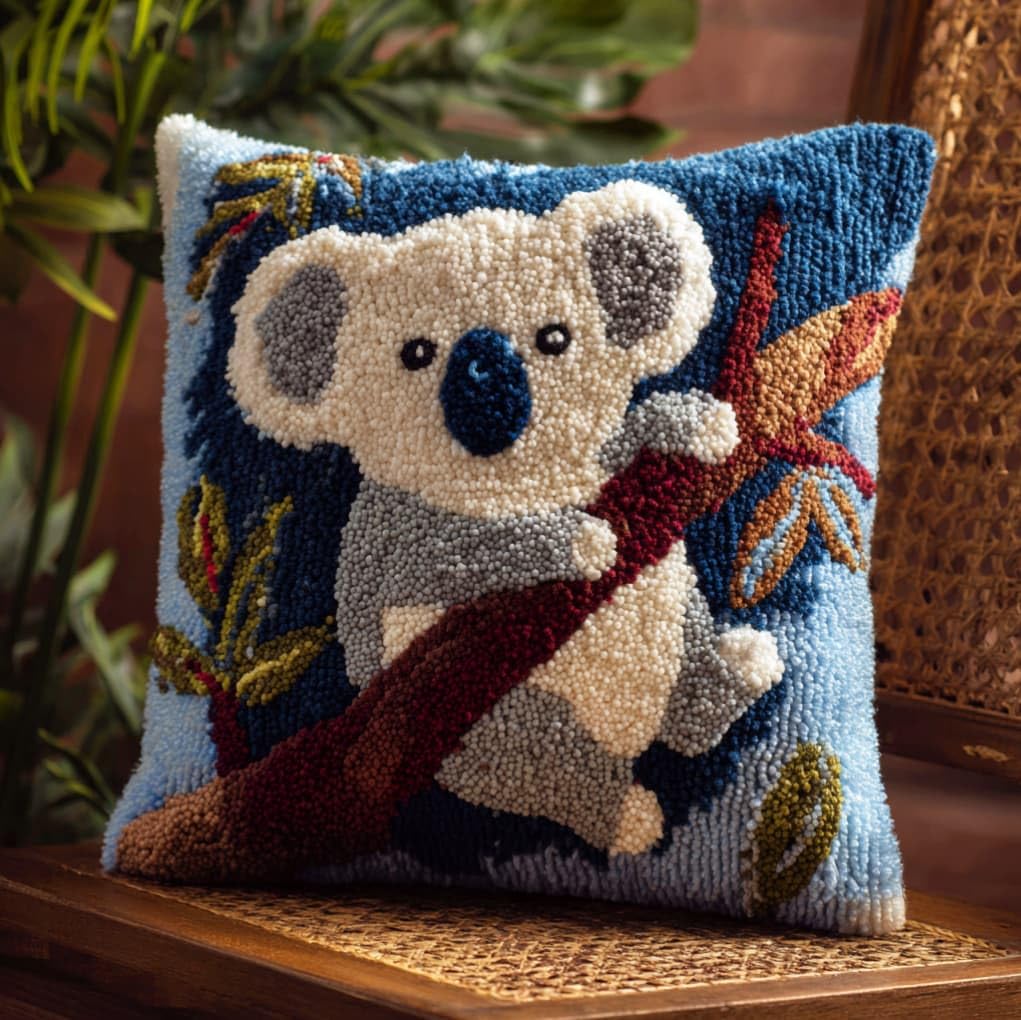 Axiangzik Koala Diy Latch Hook Pillow Kits For Adults,