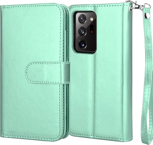 Miniatura 7 de Njjex Funda para Galaxy Note 20 Ultra (2020), para Samsung Note 20 Ultra 5G, 9 ranuras para tarjetas Funda de piel sintética para tarjetas de