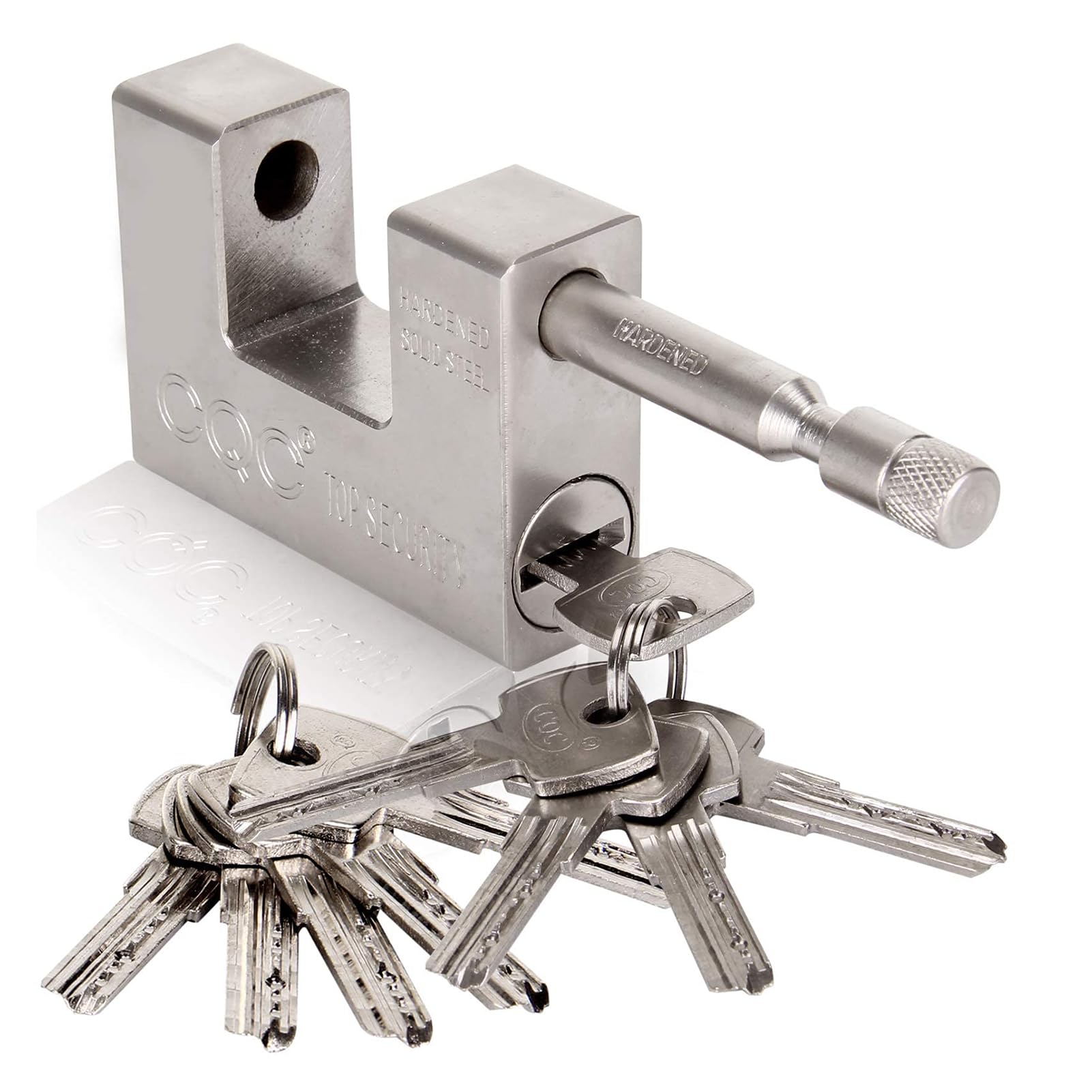 Holdfiturn 10 Keys 1.1KG Container Padlock 94mm Heavy Duty Padlocks Industrial Rectangular Padlock Anti Drill Anti Pick Cylinder Security Shackle Chain Lock for Container Garage