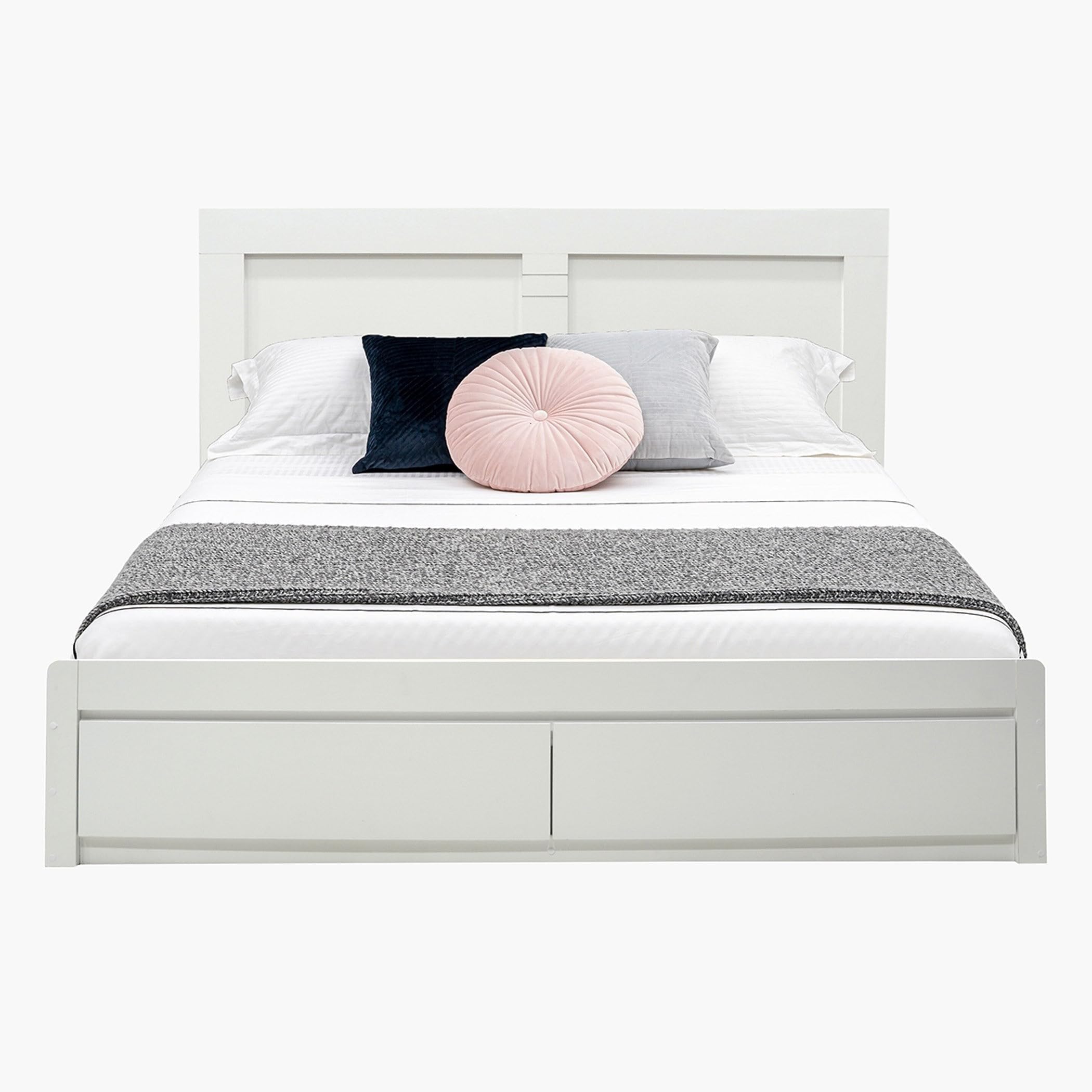 HomeBox Kulltorp Boomer King Bed with 2 Front Drawer Storage - 180x200 cm