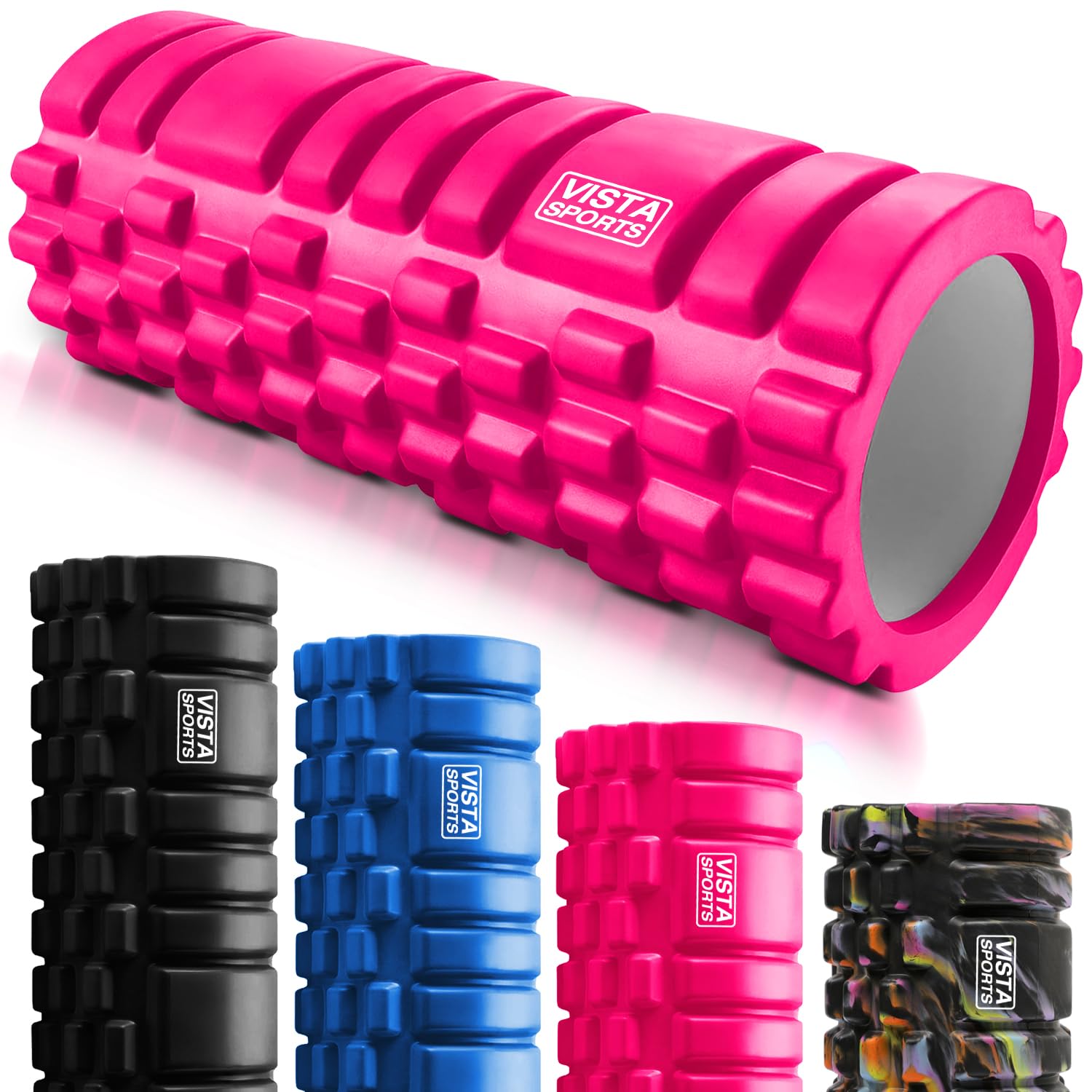 Foam Roller for Deep Tissue Muscle Massage Trigger Point Muscles Enhance Recovery for Physical Therapy and Rehab (Pink)
