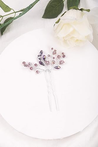 Miniatura 2 de Kercisbeauty 2 horquillas para el cabello de boda, accesorios de cristal para el cabello para mujeres y niñas, pinzas para el pelo de novia, vestido