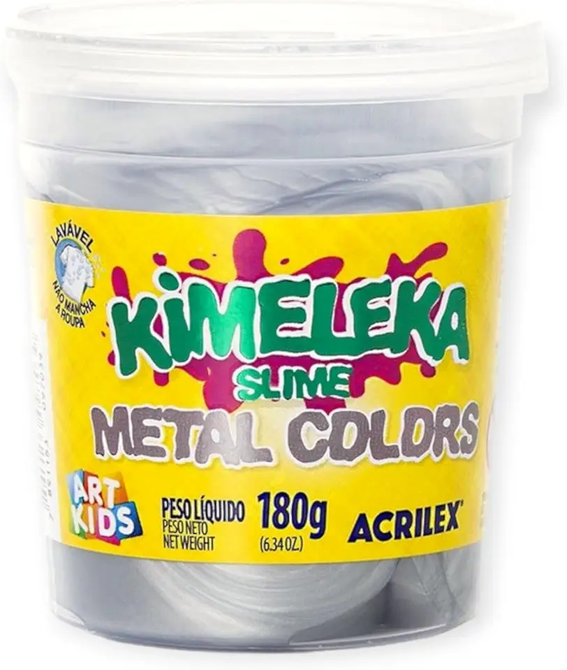 Slime Kimeleka Metal Colors Prata 180g Art Kids Acrilex (Prata)