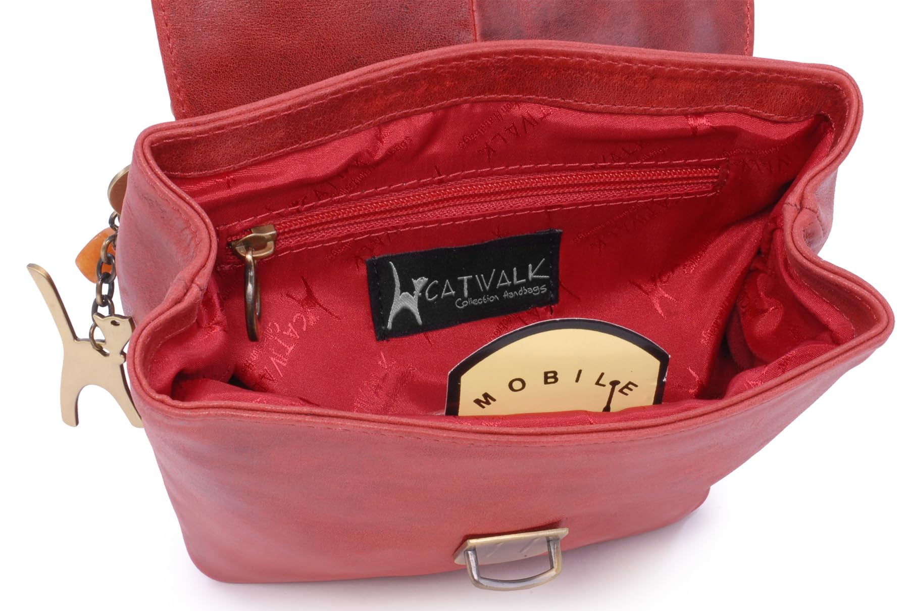 Catwalk Collection Handbags - Bolso Bandolera de Piel de Mujer - Bolso Cruzado con Correa Ajustable - Pequeño/Mediano - Frankie