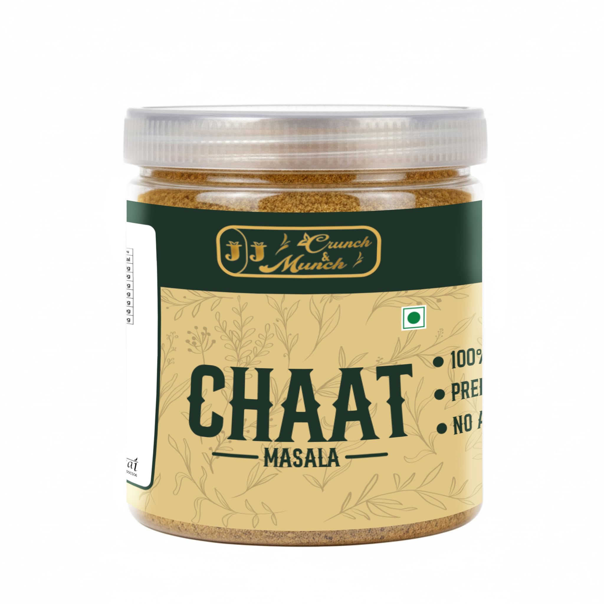 J J crunch N munch Chaat Masala Powder | Tangy Indian Spice Mix | Authentic Street Style Flavor | Fine Texture | No Preservatives (50 gram (pack of 1))