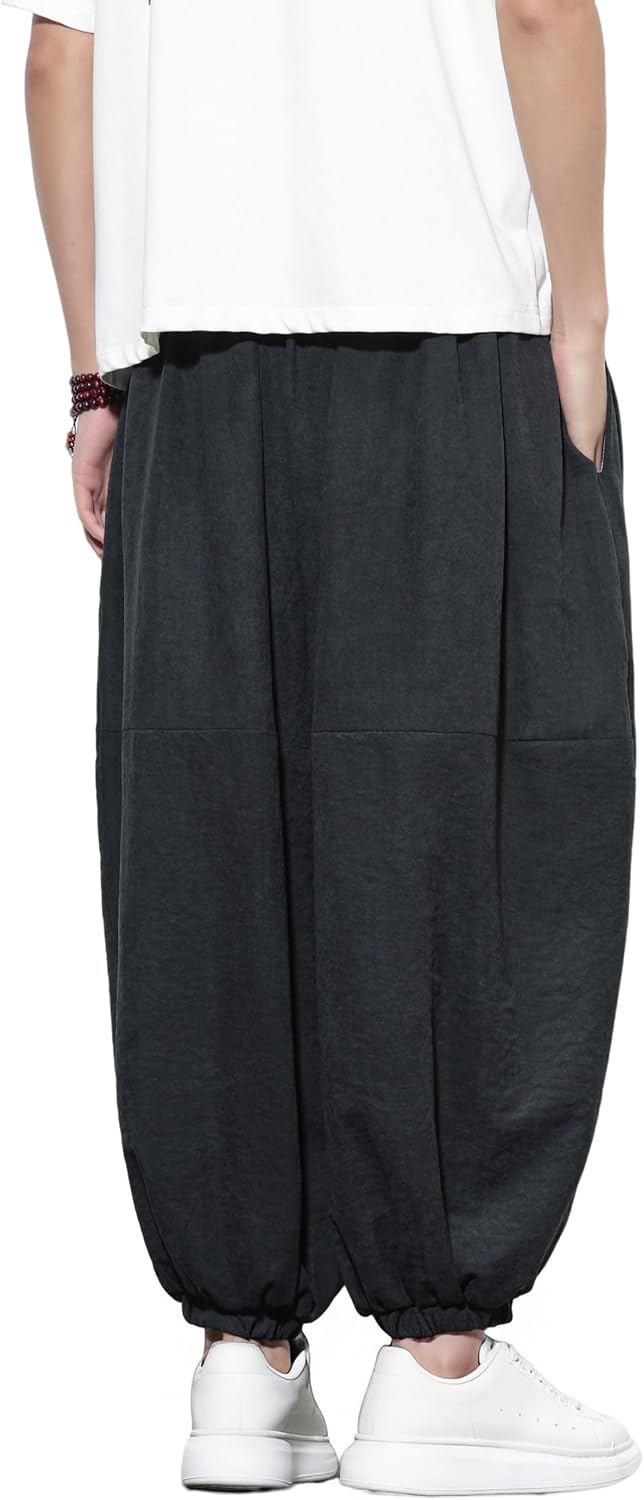 DOSLAVIDA Mens Harem Pants Baggy Sweatpants Drawstring Elastic Waist Lightweight Yoga Joggers Beach Pants