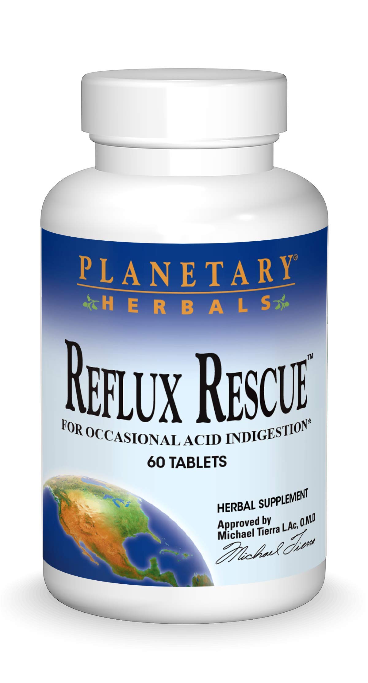 PLANETARY HERBALS Reflux Rescue for Occasional Acid Indigestion, 60 Count