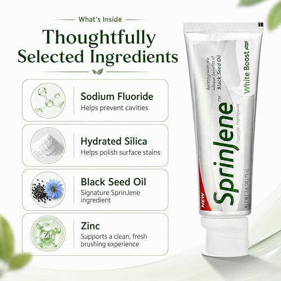 SprinJene White Boost Toothpaste, ADA Accepted, 75 g, Pack of 3