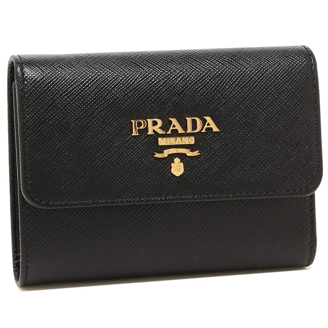 [Prada] [プラダ] 財布 レディース 3つ折り ミニ財布 レザー ブラック 1MH025 QWA F0002 [並行輸入品]