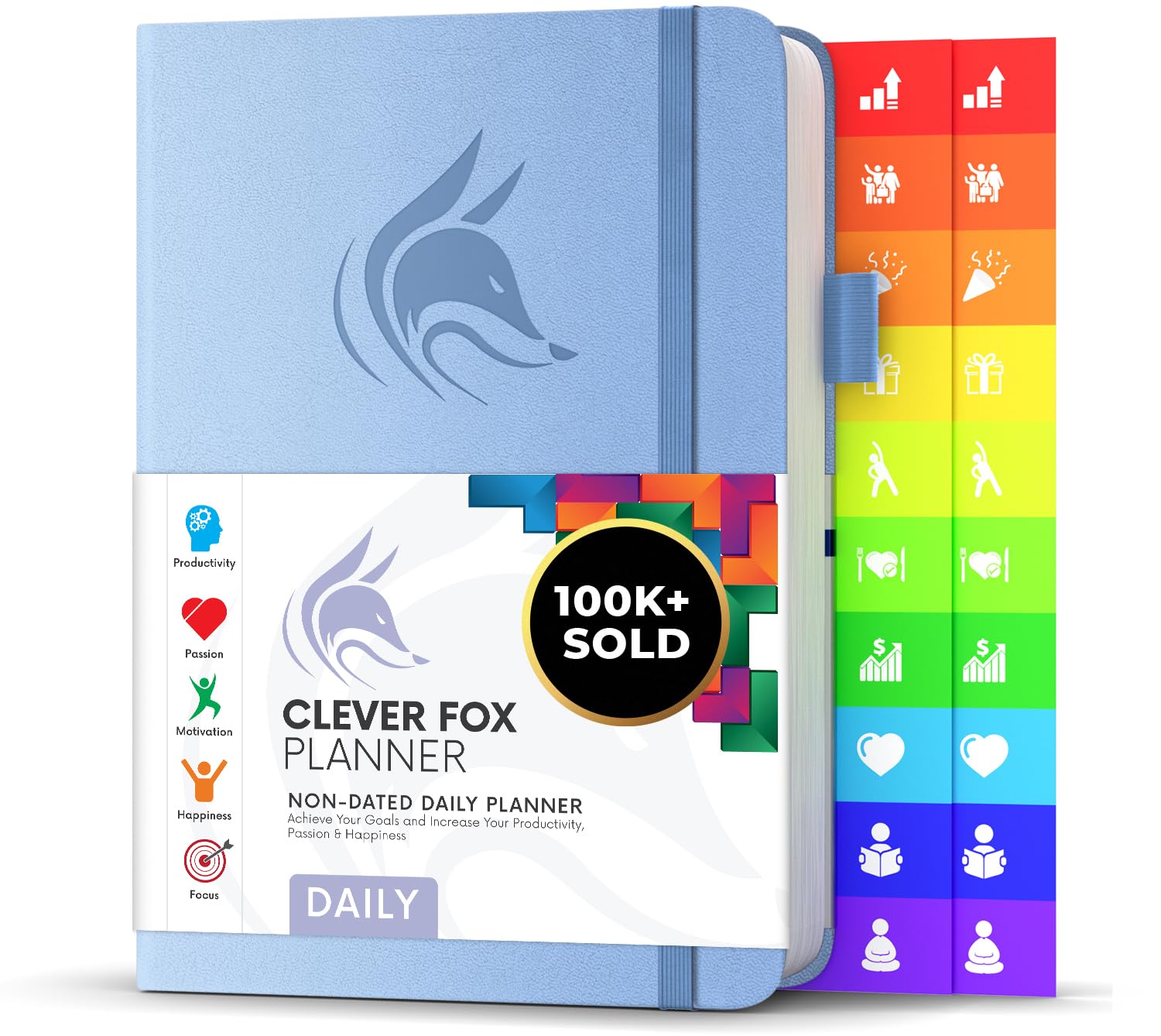Clever Fox Daily Planner – Undated Planning Notebook with Hourly Schedule & To-Do List – Personal Day Task & Work Organizer, 6 Months (Periwinkle)